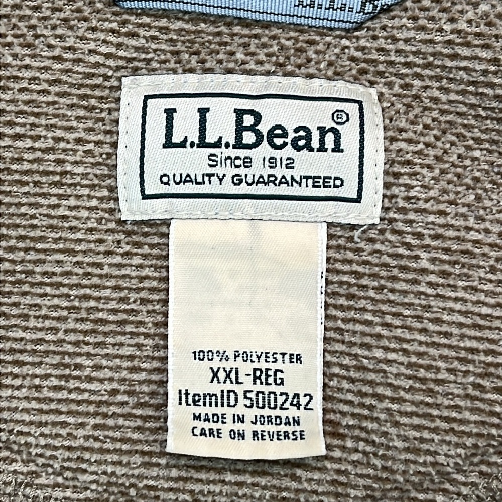 L.L. BEAN QUARTER ZIP PULLOVER TAN FLEECE LONG SLEEVE VERY WARM SZ XXL - Picture 7 of 14